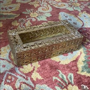 Vintage brass plated tissue box cover